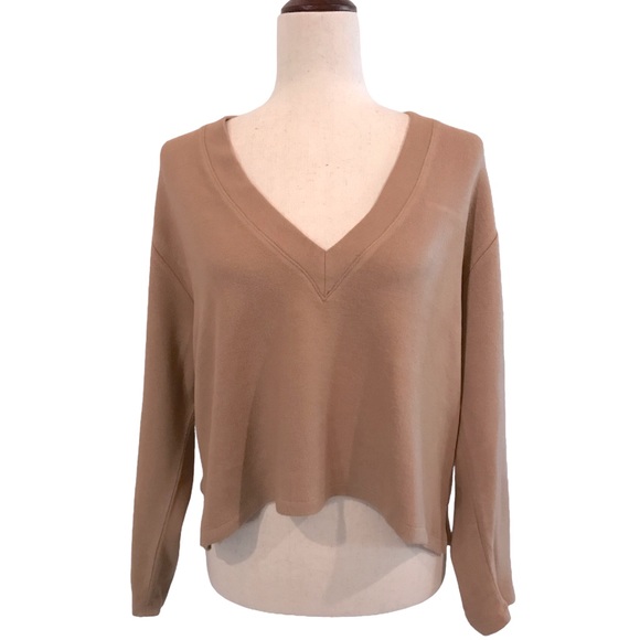 Leset Lori V-Neck Sweater Dune Camel Color Size Medium New - Picture 10 of 11